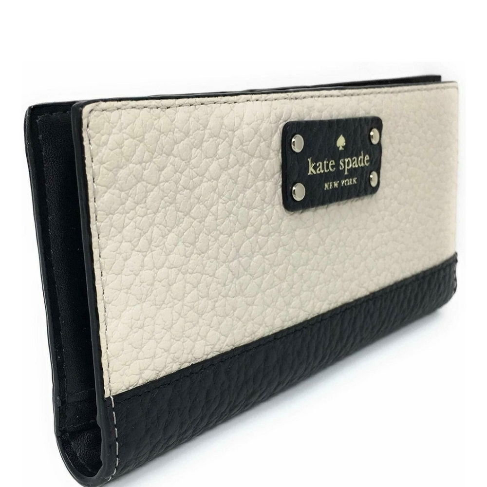 ✨ Kate Spade Bay Street Stacy Large Slim pebble leather Bifold Wallet - NWT ✨️ - Picture 3 of 6